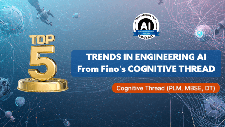 Digital Thread visualization showing real-time bidirectional flow of design, manufacturing, and operational data—AI-powered requirements, CAD, PLM, MES, ERP integration